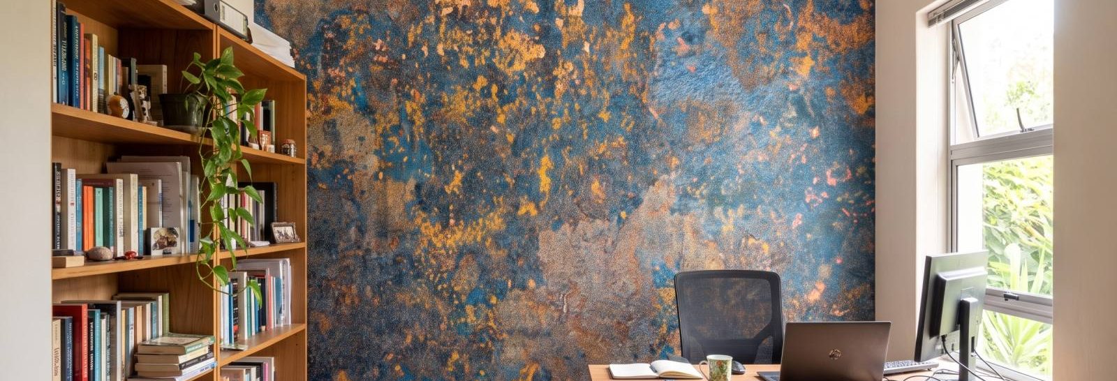 Mural Cobalt Rust on a feature wall