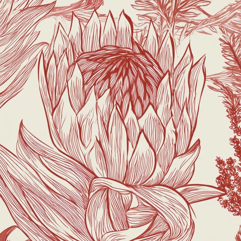 Rooibos Protea 3 Wallpaper and Wall Murals South Africa Rooibos Protea close-up showing texture and colour