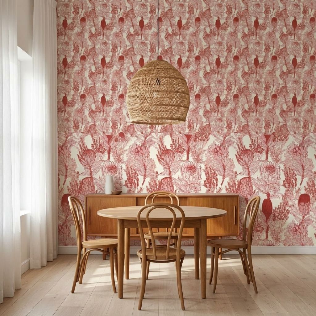 Rooibos Protea 2 Wallpaper and Wall Murals South Africa Rooibos Protea shown in a bedroom